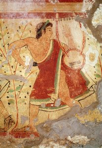 Musician Playing the Zither, from the Tomb of the Leopards, c.490 BC